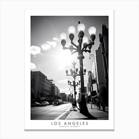 Poster Of Los Angeles, Black And White Analogue Photograph 3 Canvas Print