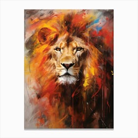 Lion Abstract Expressionism 4 Canvas Print