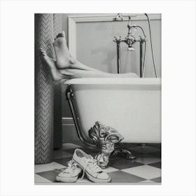 Woman In Bathtub Canvas Print