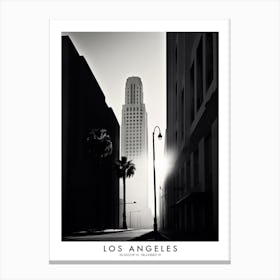 Poster Of Los Angeles, Black And White Analogue Photograph 1 Canvas Print