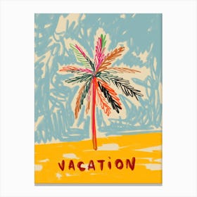 Vacation Palm Tree Canvas Print