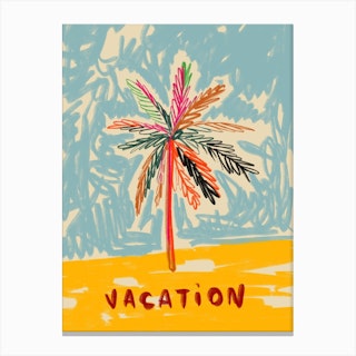 Vacation Palm Tree Canvas Print