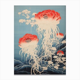 Lions Mane Jellyfish Traditional Japanese Illustration 1 Canvas Print