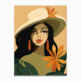 Woman In A Hat 23 Canvas Print