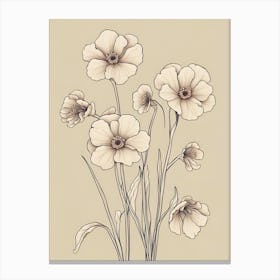 Primulas in Beige Canvas Print