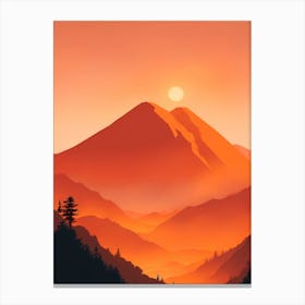 Misty Mountains Vertical Composition In Orange Tone 133 Canvas Print