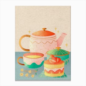 Teapots And Cakes Canvas Print