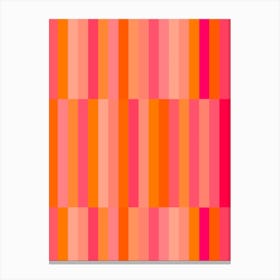 Abstract Striped Pink and Orange Canvas Print