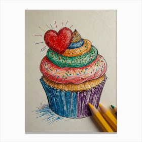 Cupcake Drawing 1 Canvas Print