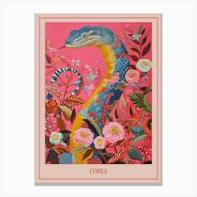 Floral Animal Painting Cobra 8 Poster Canvas Print