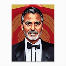 George Clooney Illustration Movies Canvas Print