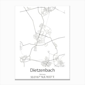 Dietzenbach,Germany Minimalist Map Canvas Print