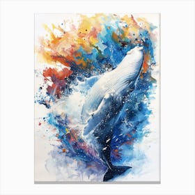 Arctic Whales Bathing 1 Canvas Print