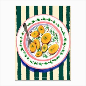 A Plate Of Plantain Top View Food Illustration 3 Canvas Print