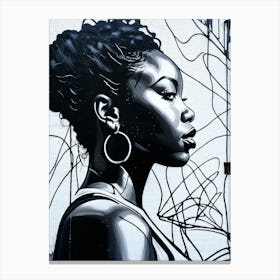 Graffiti Mural Of Beautiful Black Woman 94 Canvas Print