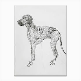 American English Hound Dog Line Sketch 1 Canvas Print