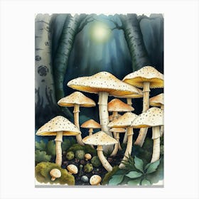 Mushrooms In The Forest 9 Canvas Print