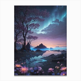 Landscape At Night Print Canvas Print