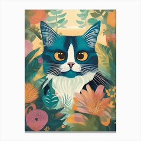 Cat In The Garden 2 Canvas Print