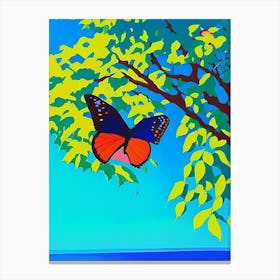 Butterfly In Tree Pop Art David Hockney Inspired 1 Canvas Print