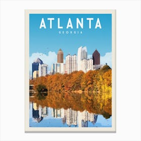 Atlanta Georgia Travel Poster Canvas Print