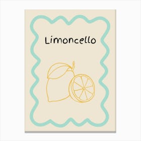 Limoncello Doodle Poster Teal & Orange Canvas Print