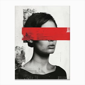 Woman With Red Mask Canvas Print