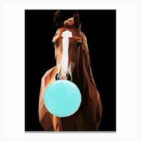 Horse Chewing Bubble Gum Canvas Print