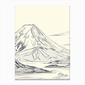 Mount Fuji Japan Line Drawing 7 Canvas Print