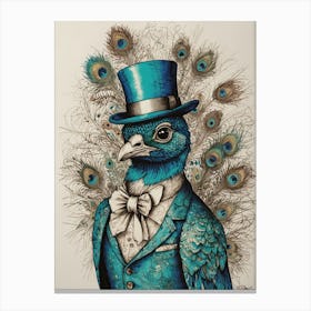 Blue Peacock Canvas Print