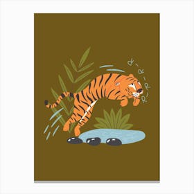 Tiger Jump Canvas Print
