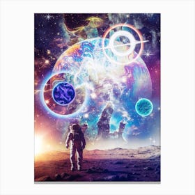 Astronaut And Psychedelic Space 1 Canvas Print