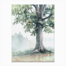 Chestnut Tree Atmospheric Watercolour Painting 3 Canvas Print