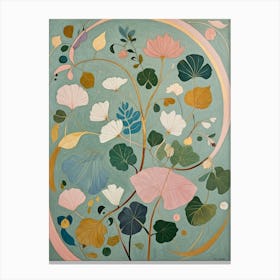 Pastel Leaves Swirl Canvas Print