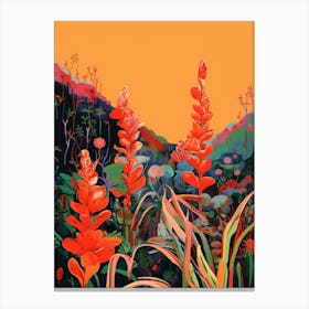 Boho Wildflower Painting Downy Rattlesnake Plantain 3 Canvas Print