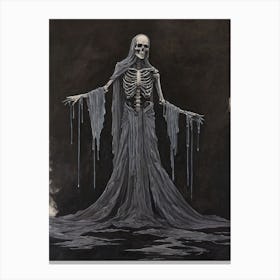 Dance With Death Skeleton Painting (80) Canvas Print