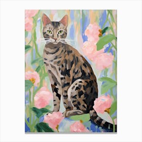 A Ocicat Cat Painting, Impressionist Painting 3 Canvas Print
