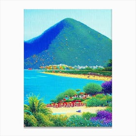 Nha Trang Vietnam Pointillism Style Tropical Destination Canvas Print