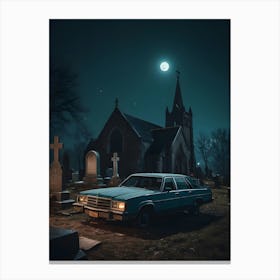 Graveyard 90s Horror Game (5) Canvas Print