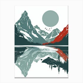Mountain Landscape With Reflection Canvas Print