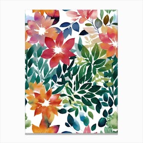 Watercolor Floral Pattern 1 Canvas Print