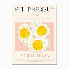 Sunny Side Up Eggs Mid Century Canvas Print