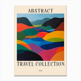 Abstract Travel Collection Poster Chile 2 Canvas Print