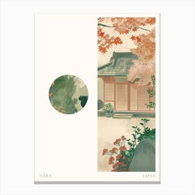 Nara Japan 5 Cut Out Travel Poster Canvas Print