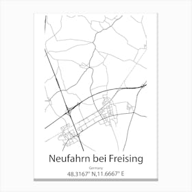 Neufahrn Bei Freising,Germany Minimalist Map Canvas Print