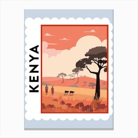 Kenya Travel Stamp Poster Canvas Print