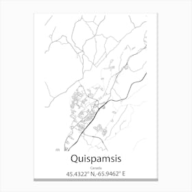 Quispamsis,Canada Minimalist Map Canvas Print