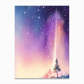 Meteor Shower Gouache Space Canvas Print
