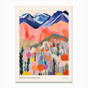 Mount Washington United States 4 Colourful Mountain Illustration Poster Canvas Print