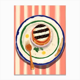 A Plate Of T 2 iramisu Top View Food Illustration 1 Canvas Print